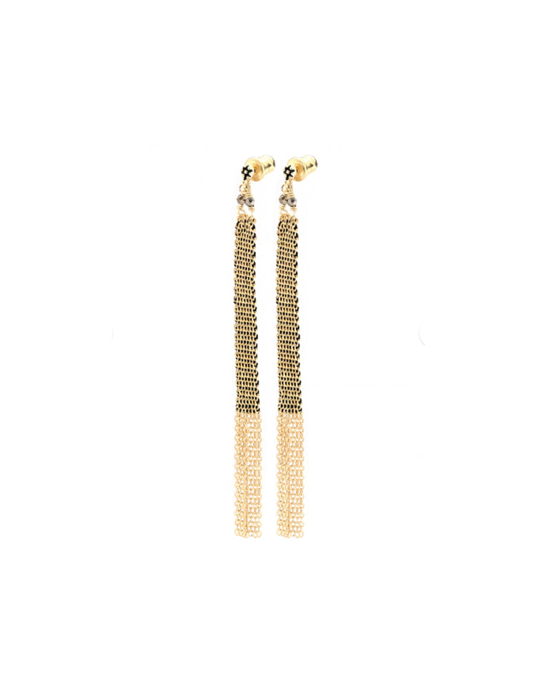 Marie Laure Chamorel Gold Black Earring