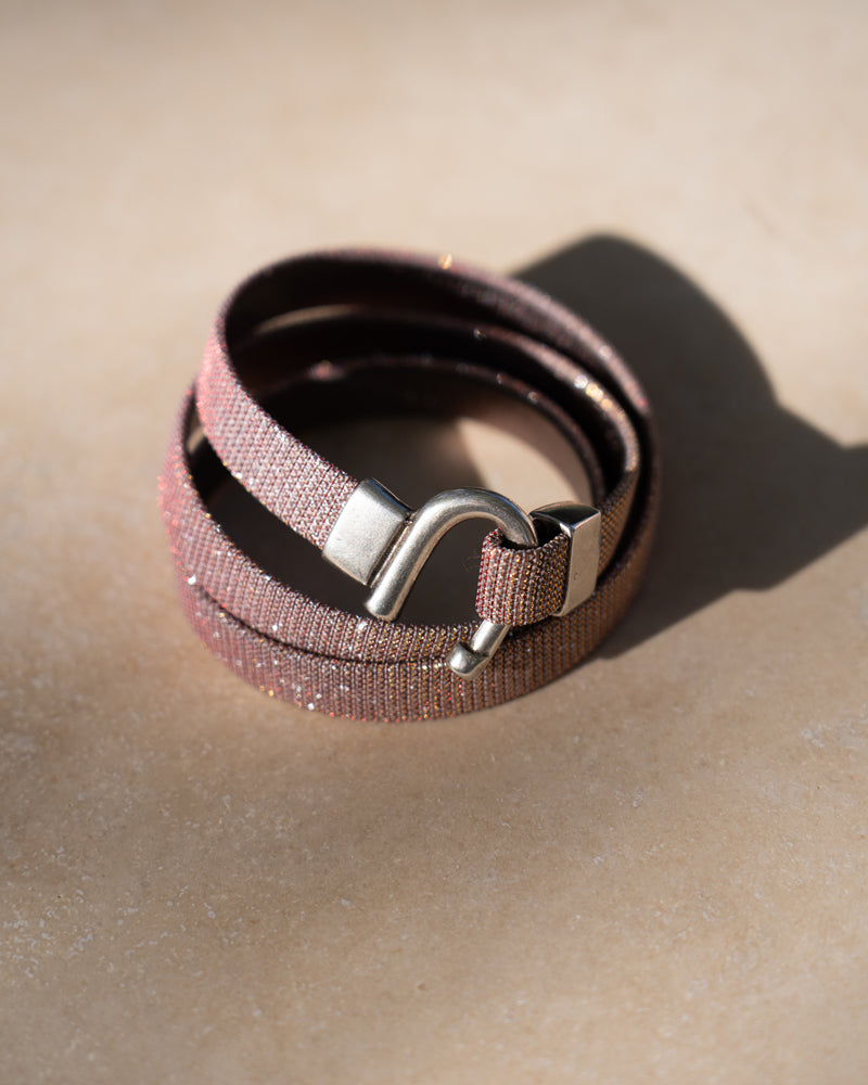 Sparkle Leather Cuff Chocolate Cashmere