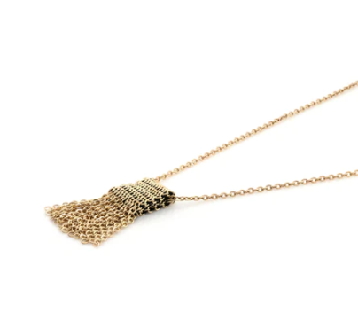 Marie Laure Chamorel Gold Black Necklace