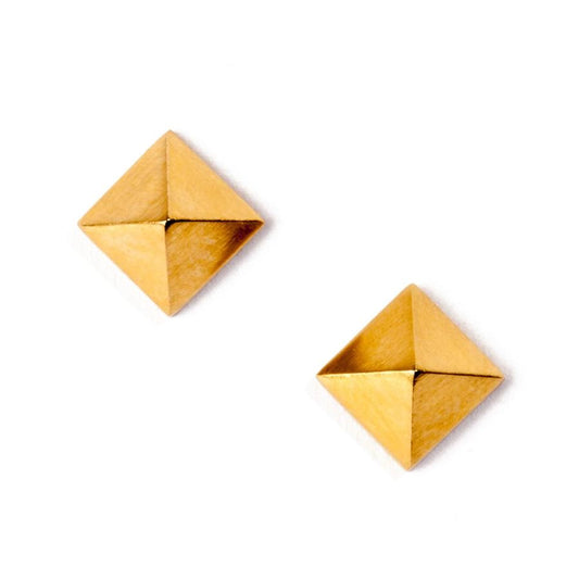 Gold Pyramid Studs